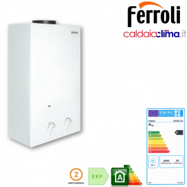 SCALDABAGNO A GAS FERROLI ZEFIRO ECO 14 LT METANO CAMERA APERTA LOW NOX  GCA1PKAA