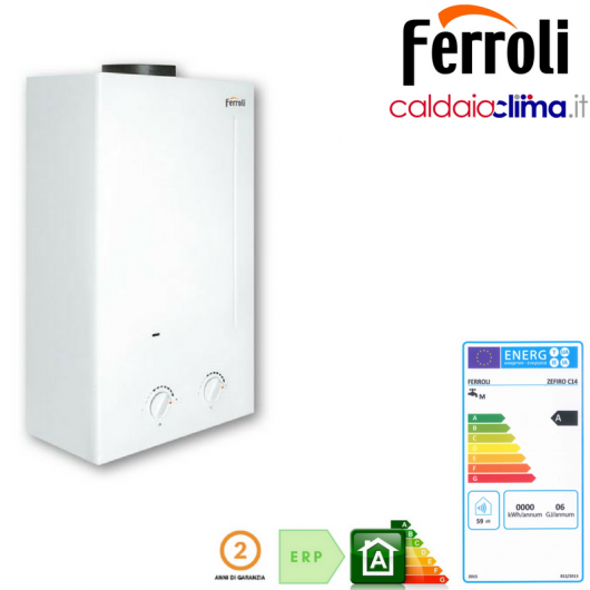 SCALDABAGNO A GAS FERROLI ZEFIRO C 14 - METANO SCALDABAGNO A GAS FERROLI ZEFIRO C 14 - METANO