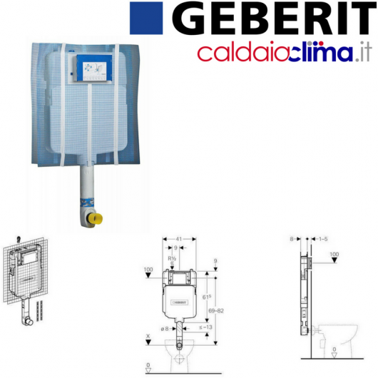 GEBERIT CASSETTA SCARICO AD INCASSO SIGMA 08