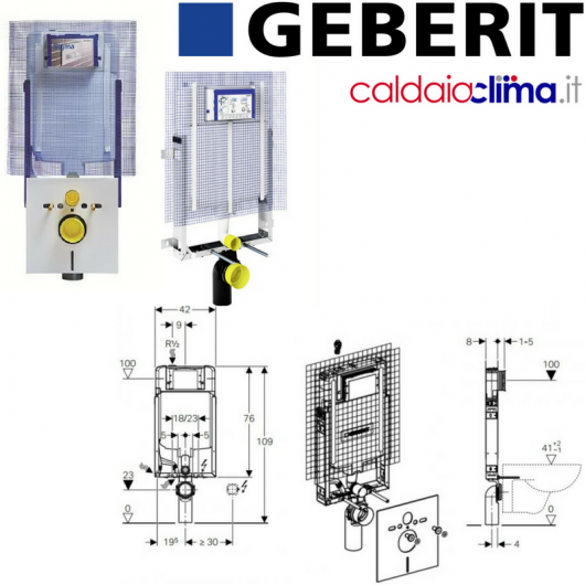 GEBERIT CASSETTA DI SCARICO AD INCASSO COMBIFIX