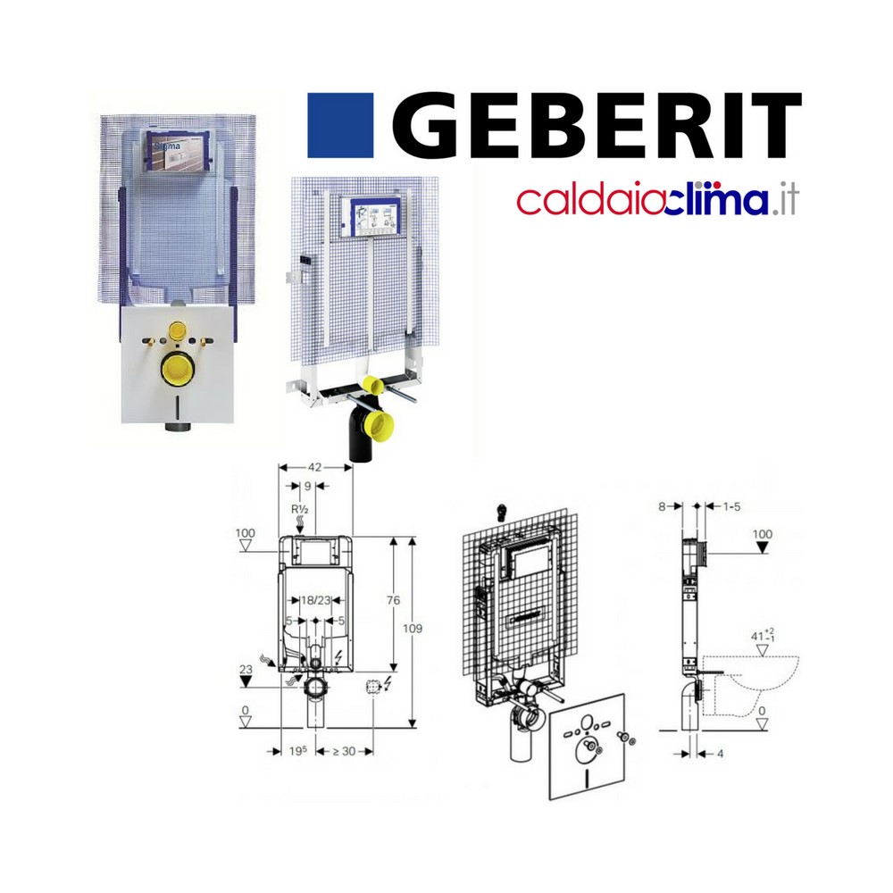 GEBERIT CASSETTA DI SCARICO AD INCASSO COMBIFIX