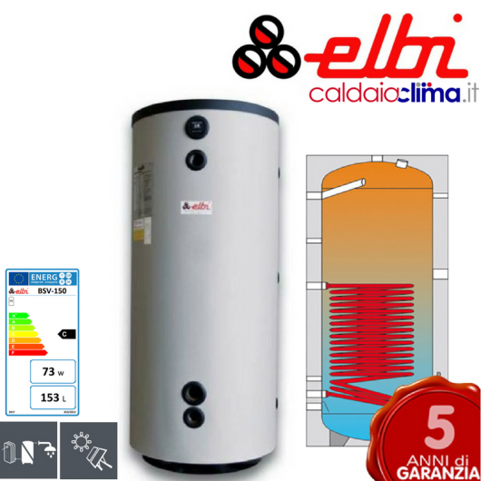 ELBI BOLLITORE VETRIFICATO MOD. BSV 150 LITRI ELBI BOLLITORE VETRIFICATO MOD. BSV 150 LITRI