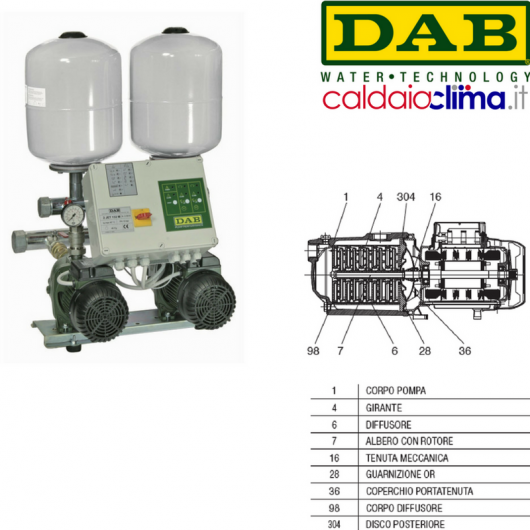 DAB POMPE GRUPPI DI PRESSURIZZAZIONE MOD. EURO 40/80 M DAB POMPE GRUPPI DI PRESSURIZZAZIONE MOD. EURO 40/80 M