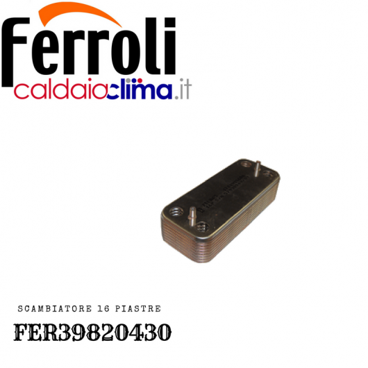 FERROLI SCAMBIATORE SANITARIO A 16 PIASTRE ORIGINALE PER CALDAIE FER39820430 FERROLI SCAMBIATORE SANITARIO A 16 PIASTRE ORIGINALE PER CALDAIE FER39820430