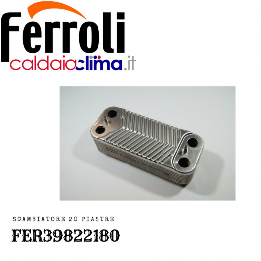 FERROLI SCAMBIATORE SECONDARIO FER39822180 A 20 PIASTRE PER CALDAIE ORIGINALE FERROLI SCAMBIATORE SECONDARIO FER39822180 A 20 PIASTRE PER CALDAIE ORIGINALE