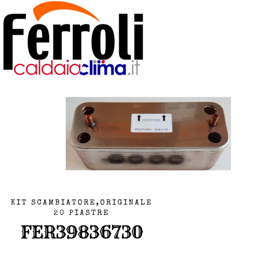 FERROLI KIT SCAMBIATORE 20 PIASTRE ORIGINALE FER39836730 FERROLI KIT SCAMBIATORE 20 PIASTRE ORIGINALE FER39836730