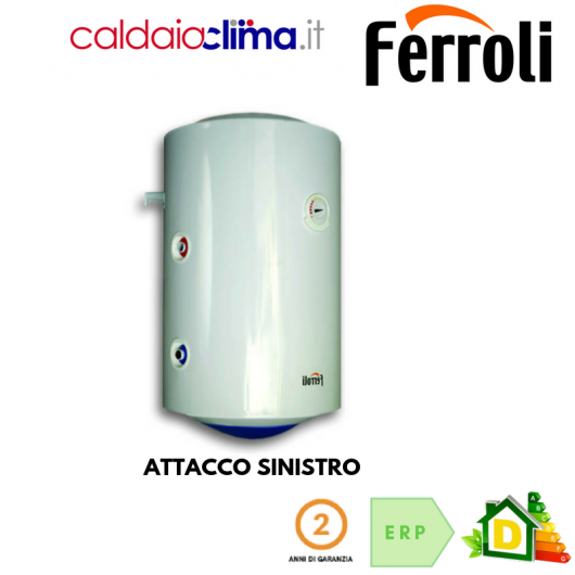 Scaldabagno Termoelettrico Ferroli Calypso MT 100 litri - Attacco Sinistro Scaldabagno Termoelettrico Ferroli Calypso MT 100 litri - Attacco Sinistro